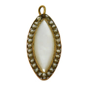 George III 18ct Gold, Strung Pearl & Mother of Pearl Pendant Antique c1790