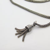 Victorian Sterling Silver Albertina Watch Chain with Tassel Antique c1880