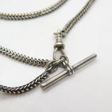 Victorian Sterling Silver Albertina Watch Chain with Tassel Antique c1880