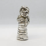 19th Century Dutch Sterling Silver Baby with Bonnet Vesta Case Antique c1880s
