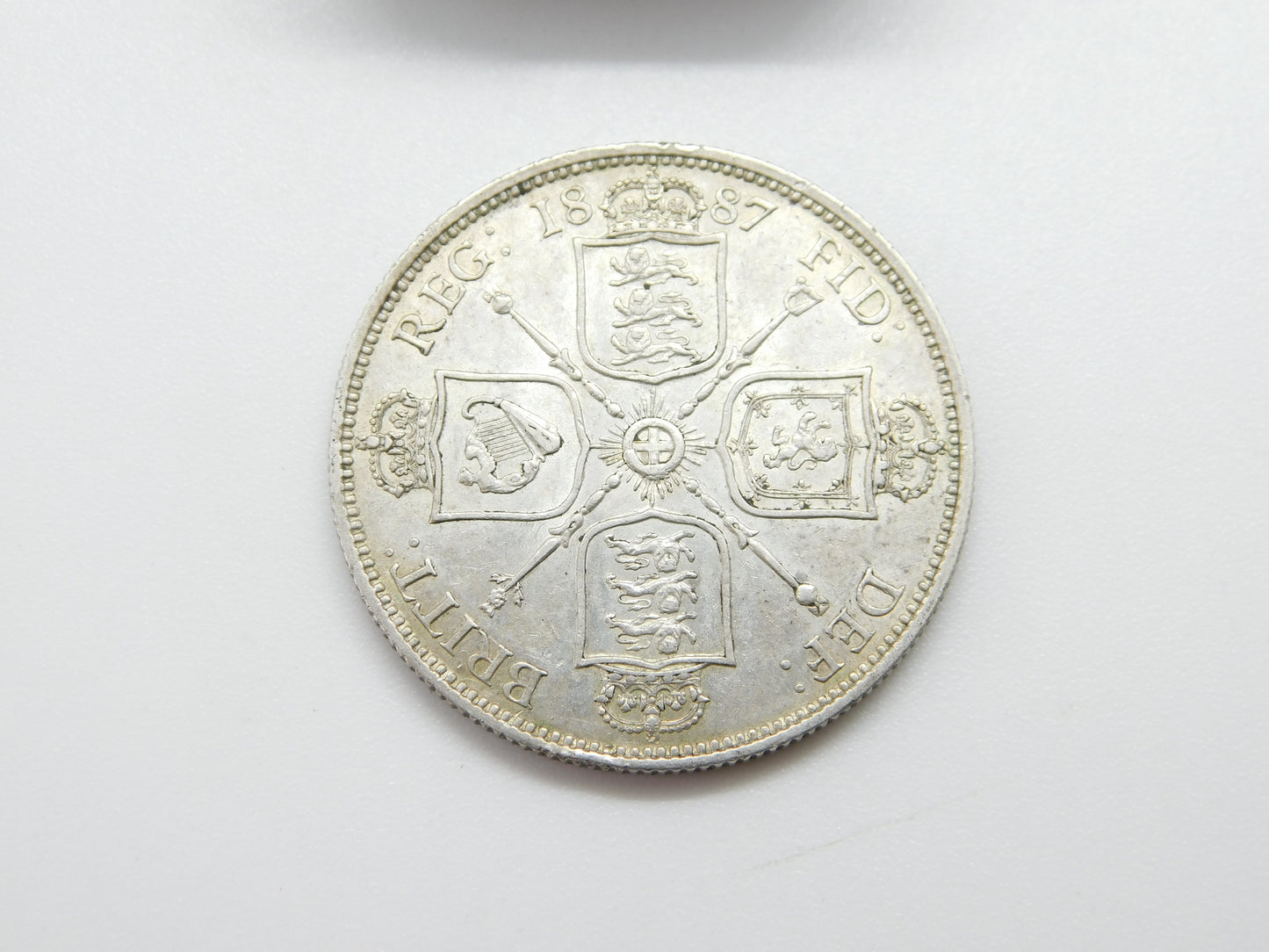 Queen Victoria .925 Silver Golden Jubilee Florin Coin 1887 Very Fine Condition