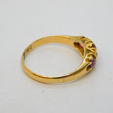 Victorian 18ct Yellow Gold, Ruby & Diamond Floral Dress Ring Antique c1890s