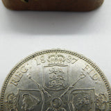 Queen Victoria .925 Silver Golden Jubilee Florin Coin 1887 Very Fine Condition