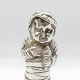 19th Century Dutch Sterling Silver Baby with Bonnet Vesta Case Antique c1880s