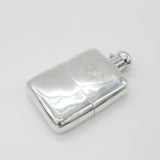 Large Victorian Sterling Silver Hip Flask with Stirrup Cup 1876 Birmingham