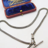 Victorian Sterling Silver Albertina Watch Chain with Tassel Antique c1880