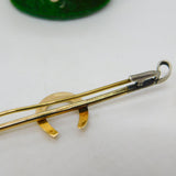 Edwardian 9ct Gold & Silver Ended Hunting Crop Stock Pin Brooch Antique c1910