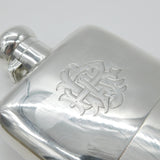 Large Victorian Sterling Silver Hip Flask with Stirrup Cup 1876 Birmingham