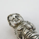 19th Century Dutch Sterling Silver Baby with Bonnet Vesta Case Antique c1880s