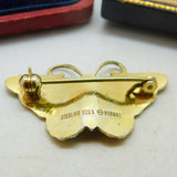 Norwegian Guilloche Enamel Sterling Silver Butterfly by Hroar Prydz Vintage 1950