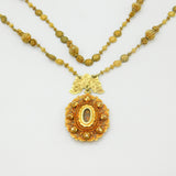 18th Century Spanish Colonial Philippines 18ct Yellow Gold Tamborin Reliquary Necklace c1750