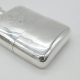 Large Victorian Sterling Silver Hip Flask with Stirrup Cup 1876 Birmingham