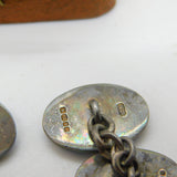 Ralph Lauren Sterling Silver Blue-Yellow Enamel Tweed Cufflinks 2003 London