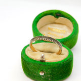 George III 9ct Gold & Woven Hair Set Mourning Band Ring Antique c1820