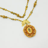 18th Century Spanish Colonial Philippines 18ct Yellow Gold Tamborin Reliquary Necklace c1750