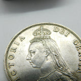 Queen Victoria .925 Silver Golden Jubilee Florin Coin 1887 Very Fine Condition