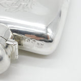 Large Victorian Sterling Silver Hip Flask with Stirrup Cup 1876 Birmingham