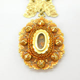 18th Century Spanish Colonial Philippines 18ct Yellow Gold Tamborin Reliquary Necklace c1750