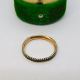 George III 9ct Gold & Woven Hair Set Mourning Band Ring Antique c1820