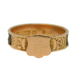 Victorian 9ct Rose Gold Hairwork Mourning Ring Antique 1900 Birmingham