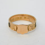 Victorian 9ct Rose Gold Hairwork Mourning Ring Antique 1900 Birmingham