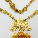 18th Century Spanish Colonial Philippines 18ct Yellow Gold Tamborin Reliquary Necklace c1750
