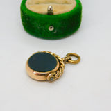 Victorian 9ct Gold & Rolled Gold Bloodstone & Carnelian Spinner Fob Antique c1880
