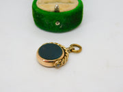 Victorian 9ct Gold & Rolled Gold Bloodstone & Carnelian Spinner Fob Antique c1880