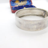 Victorian Aesthetic Sterling Silver Leaf Pattern Cuff Bangle Antique c1880