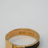 Victorian 9ct Rose Gold Hairwork Mourning Ring Antique 1900 Birmingham