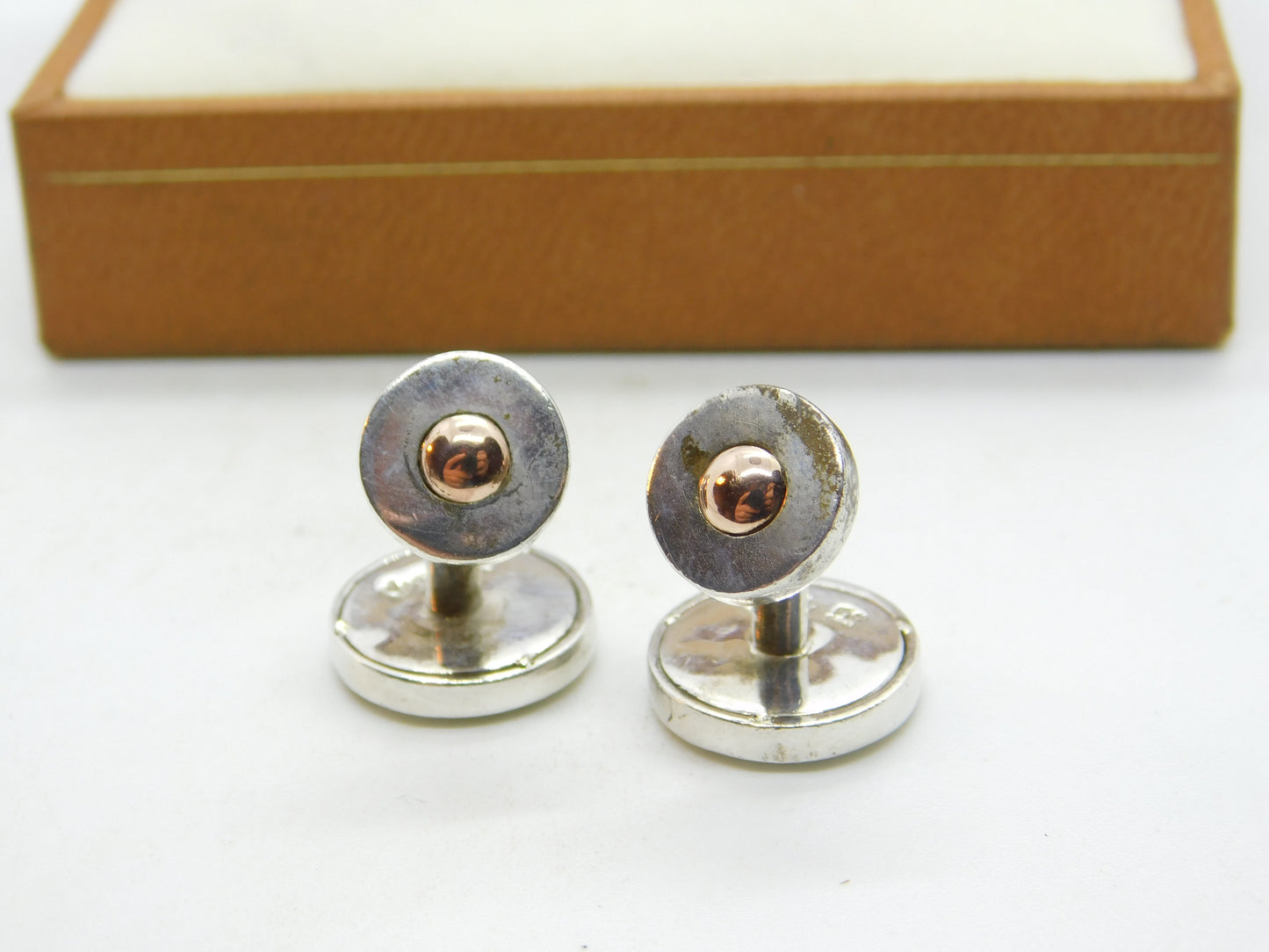 Welsh Clogau Sterling Silver, Enamel & Gold 'Cariad' Cufflinks Vintage c2000