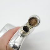 Large Victorian Sterling Silver Hip Flask with Stirrup Cup 1876 Birmingham