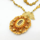 18th Century Spanish Colonial Philippines 18ct Yellow Gold Tamborin Reliquary Necklace c1750