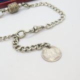 Victorian Sterling Silver Albert or Albertina Link Bracelet with Coin Fob c1890