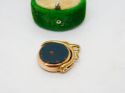 Victorian 9ct Gold, Bloodstone & Carnelian Spinner Fob Pendant Antique c1880