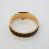 Victorian 9ct Rose Gold Hairwork Mourning Ring Antique 1900 Birmingham