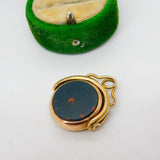 Victorian 9ct Gold, Bloodstone & Carnelian Spinner Fob Pendant Antique c1880