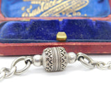 Victorian Sterling Silver Albert or Albertina Link Bracelet with Coin Fob c1890