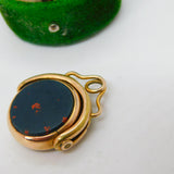 Victorian 9ct Gold, Bloodstone & Carnelian Spinner Fob Pendant Antique c1880