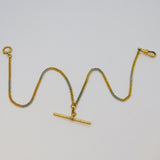Victorian 18ct Yellow Gold & Platinum Curb Link Albert Watch Chain Antique c1890