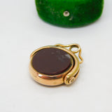 Victorian 9ct Gold, Bloodstone & Carnelian Spinner Fob Pendant Antique c1880