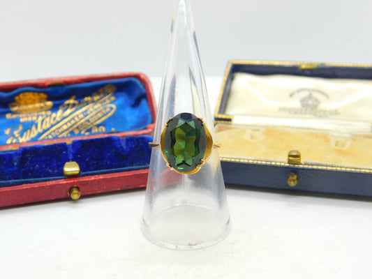 Mystic Topaz in 9ct Yellow Gold Ring Vintage 1977 Size N UK