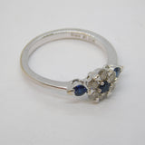 18ct White Gold, Diamond & Sapphire Engagement Ring Vintage Sheffield