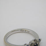 18ct White Gold, Diamond & Sapphire Engagement Ring Vintage Sheffield