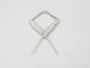 Edwardian Large Sterling Silver Masonic Jewel Quill Pen Medal 1904 London