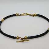 Victorian Gilt Metal & Woven Hair Plait Mourning Watch Chain c1860 Antique