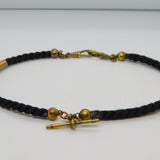 Victorian Gilt Metal & Woven Hair Plait Mourning Watch Chain c1860 Antique