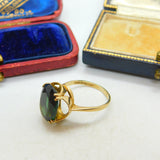 Mystic Topaz in 9ct Yellow Gold Ring Vintage 1977 Size N UK