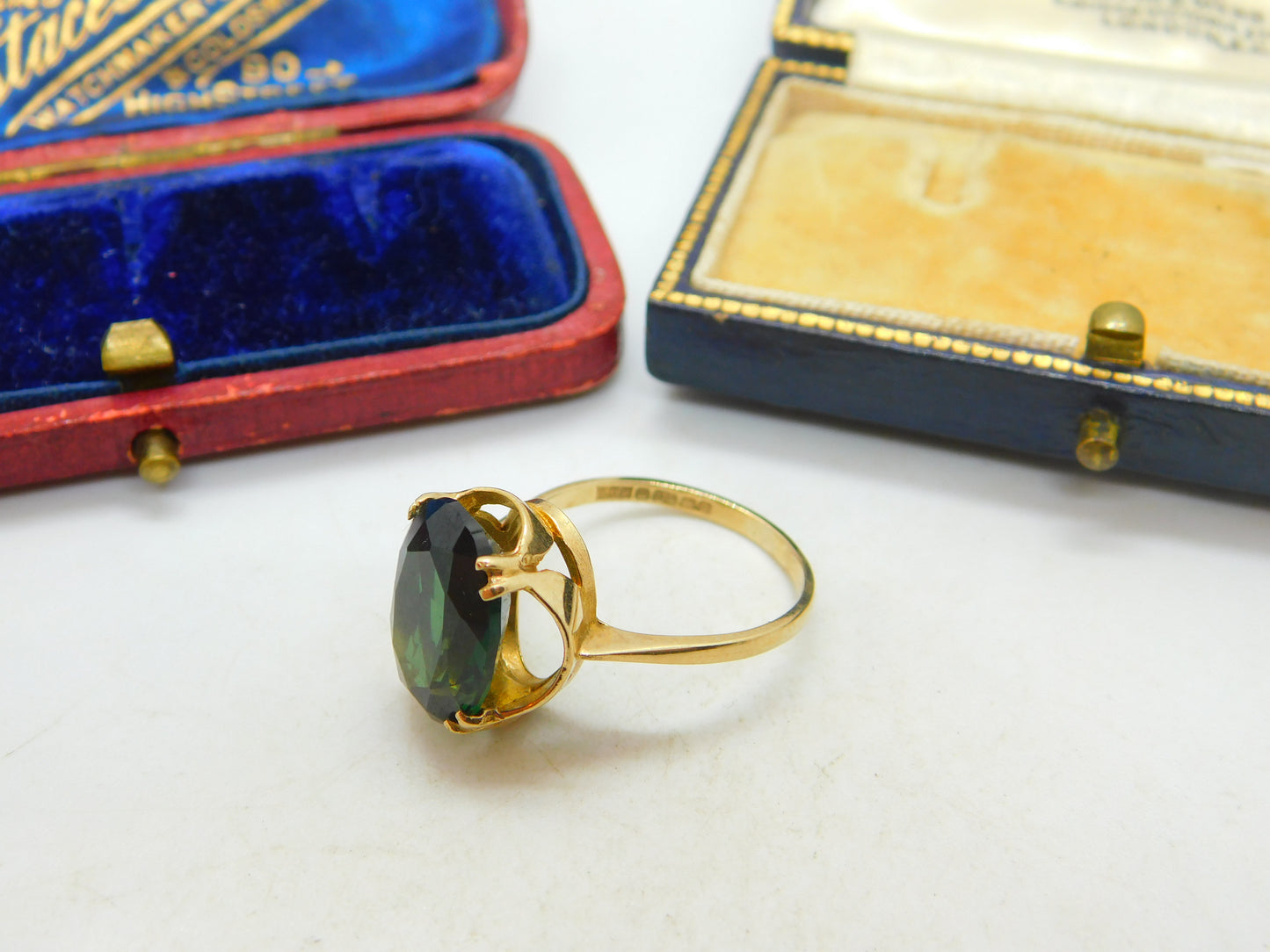 Mystic Topaz in 9ct Yellow Gold Ring Vintage 1977 Size N UK