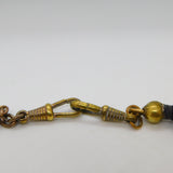 Victorian Gilt Metal & Woven Hair Plait Mourning Watch Chain c1860 Antique